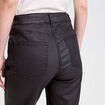 Pantalon droit enduit denim noir enduit femme