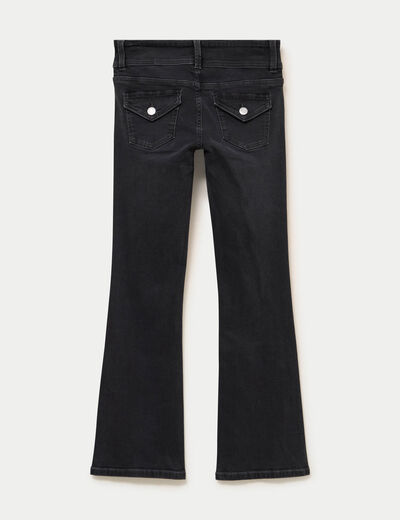 Jean bootcut taille basse denim noir femme