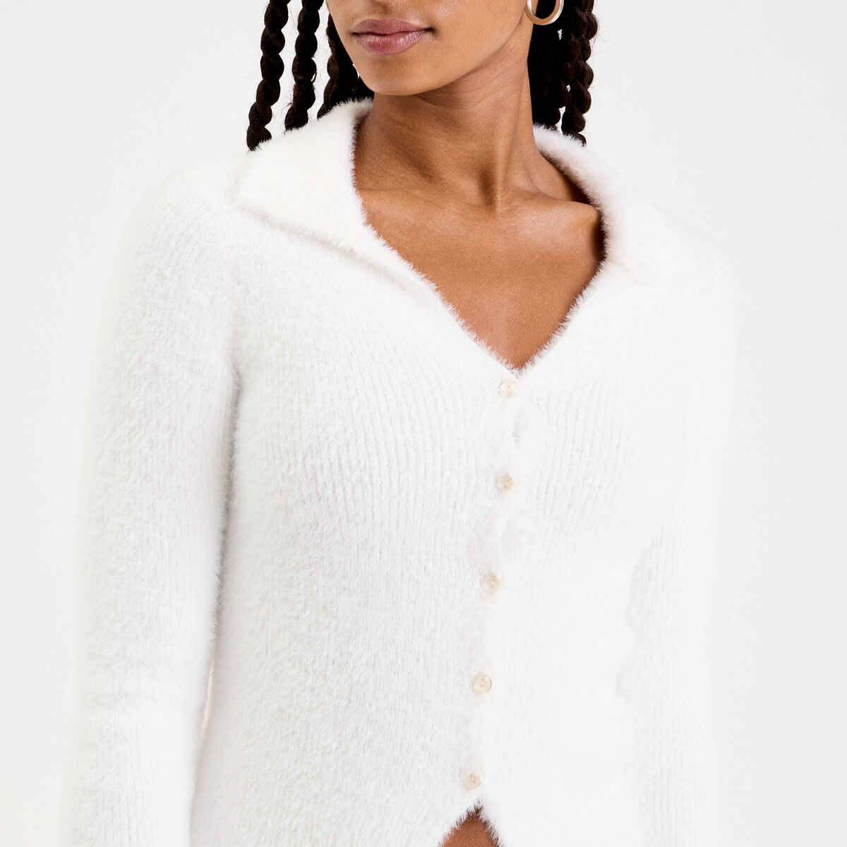 Gilet coupe ajust&eacute;e ecru femme