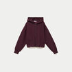 Sweat &agrave; capuche bas resserr&eacute; violet fonc&eacute; femme
