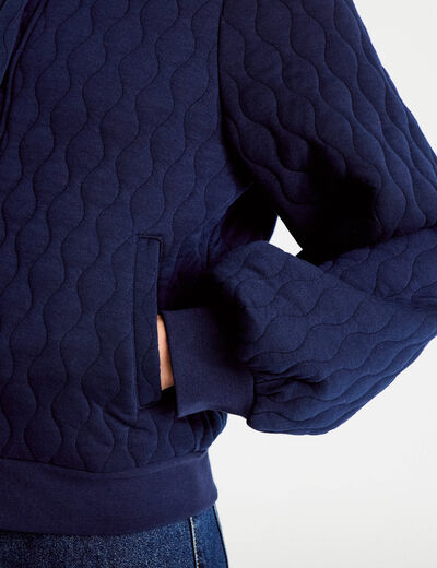 Bomber manches longues bleu marine femme