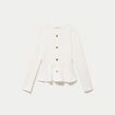 Top p&eacute;plum ajust&eacute; manches longues ecru femme