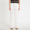 Pantalon large fluide ecru femme