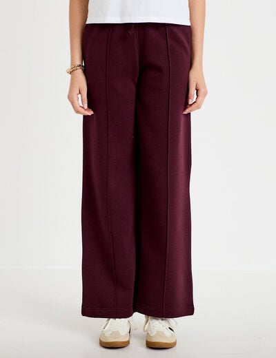 Pantalon large style jogging prune femme