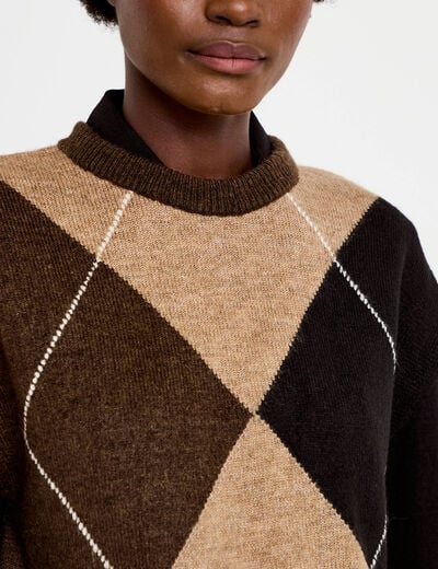 Pull sans manches beige femme