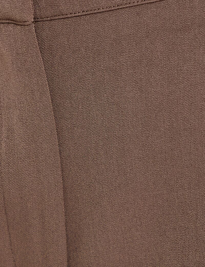 Pantalon large taille haute taupe femme