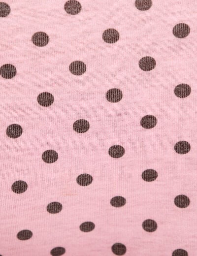 T-shirt ajust&eacute; col rond manches longues rose corail femme