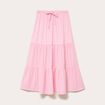 Jupe longue trap&egrave;ze rose clair femme