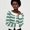 Gilet col bateau vert femme