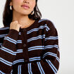 Gilet manches longues marron fonc&eacute; femme