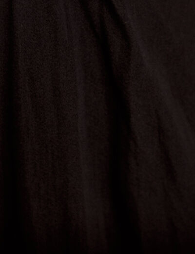Robe longue &eacute;vas&eacute;e col v satin&eacute;e noir femme