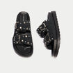 Mules &agrave; d&eacute;tails clout&eacute;s noir femme