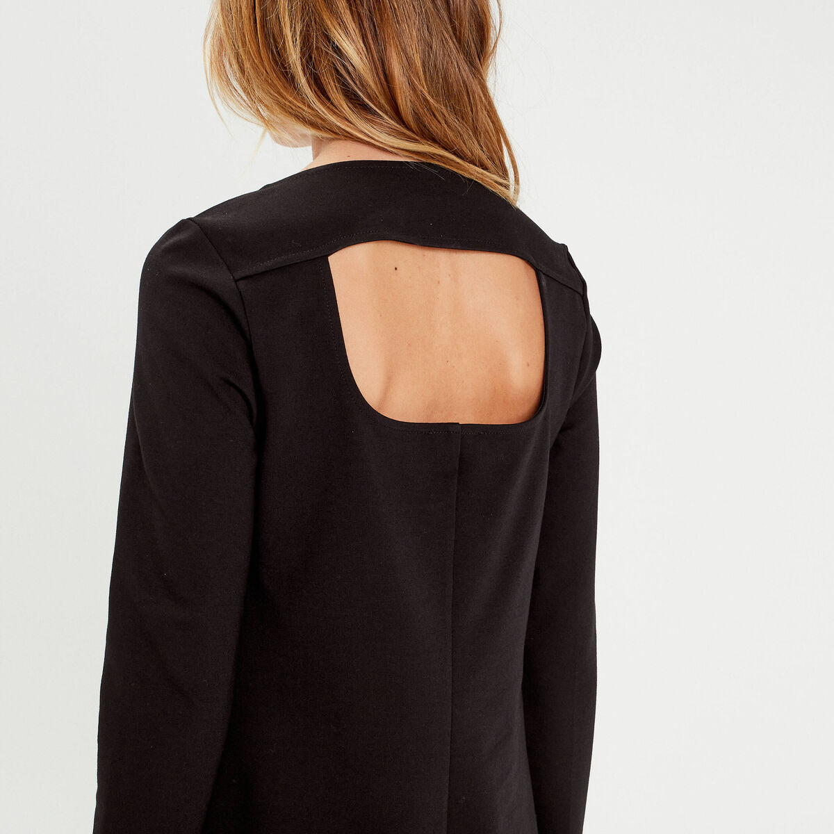 Robe &eacute;vas&eacute;e dos ouvert noir femme