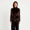 Veste courte ajust&eacute;e sans manches marron fonc&eacute; femme