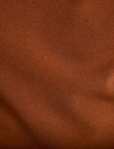 Top asym&eacute;trique d&eacute;tail bijou marron femme