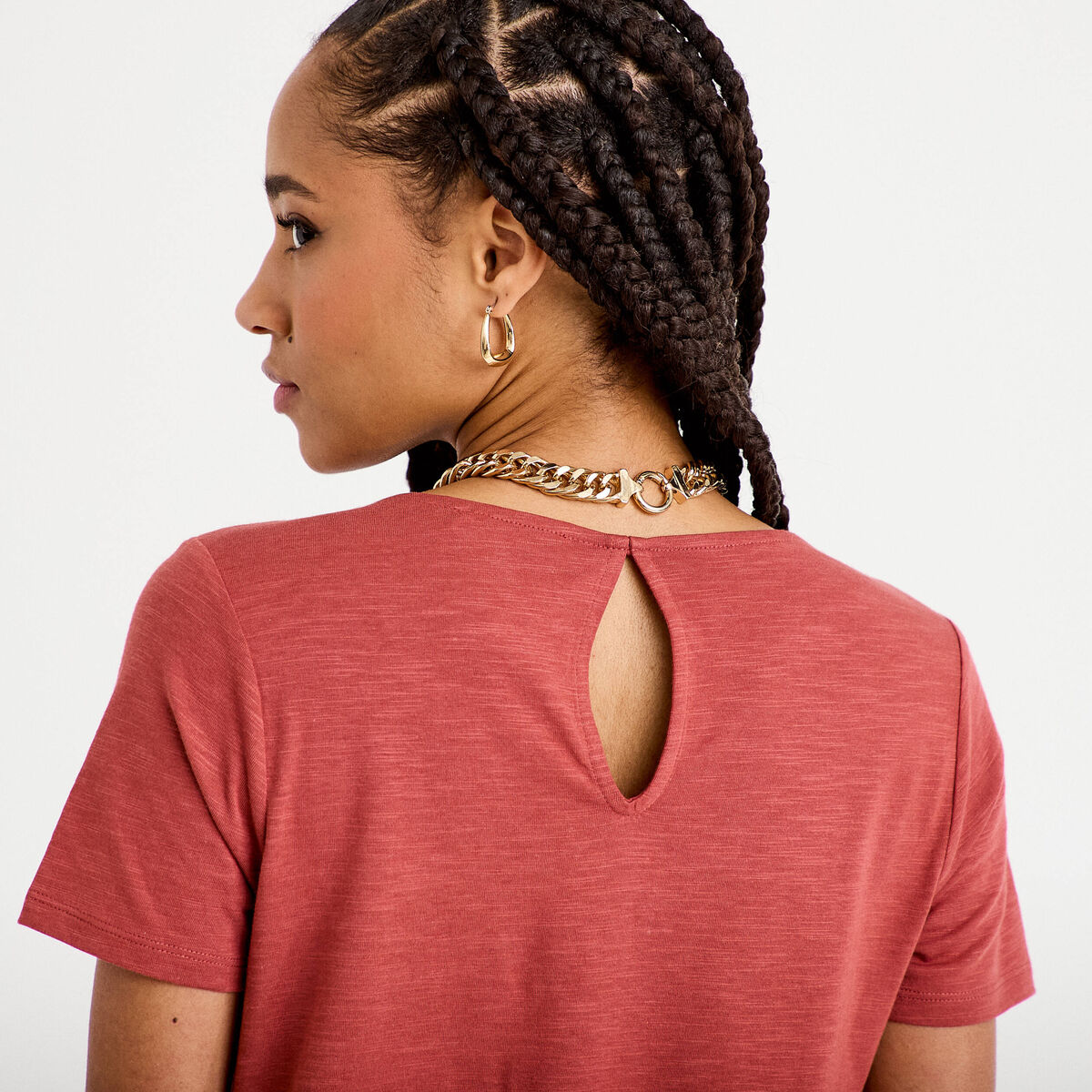 T-shirt manches courtes vieux rose femme