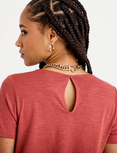 T-shirt manches courtes vieux rose femme