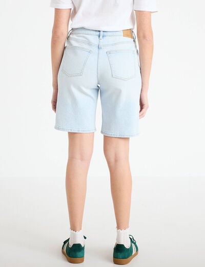 Bermuda large en jean denim bleach femme