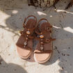 Sandales aspect daim camel femme