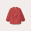 Blouse brod&eacute;e col mao manches 3/4 vieux rose femme