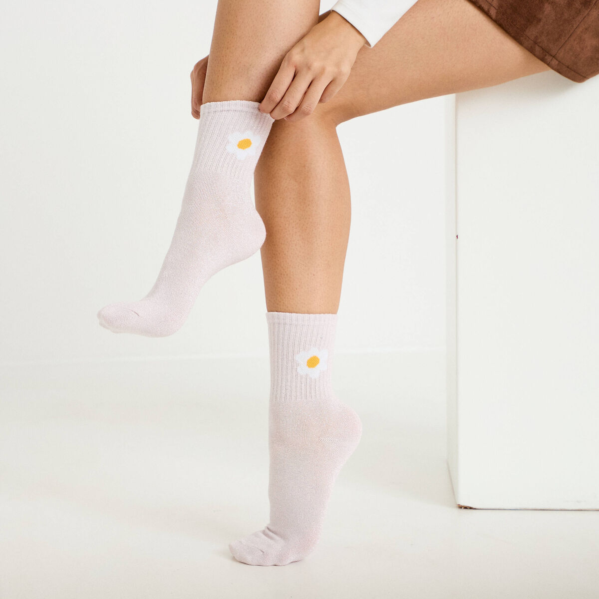 Chaussettes rose clair femme