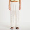 Pantalon bouffant taille standard ecru femme