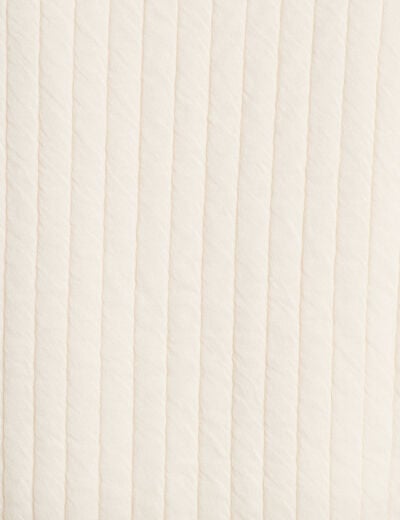 Gilet droit sans manches col rond ecru femme