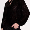 Blouse col lavalli&egrave;re noir femme