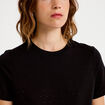T-shirt &agrave; strass manches courtes noir femme