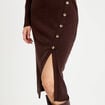 Robe pull ajust&eacute;e manches longues marron fonc&eacute; femme