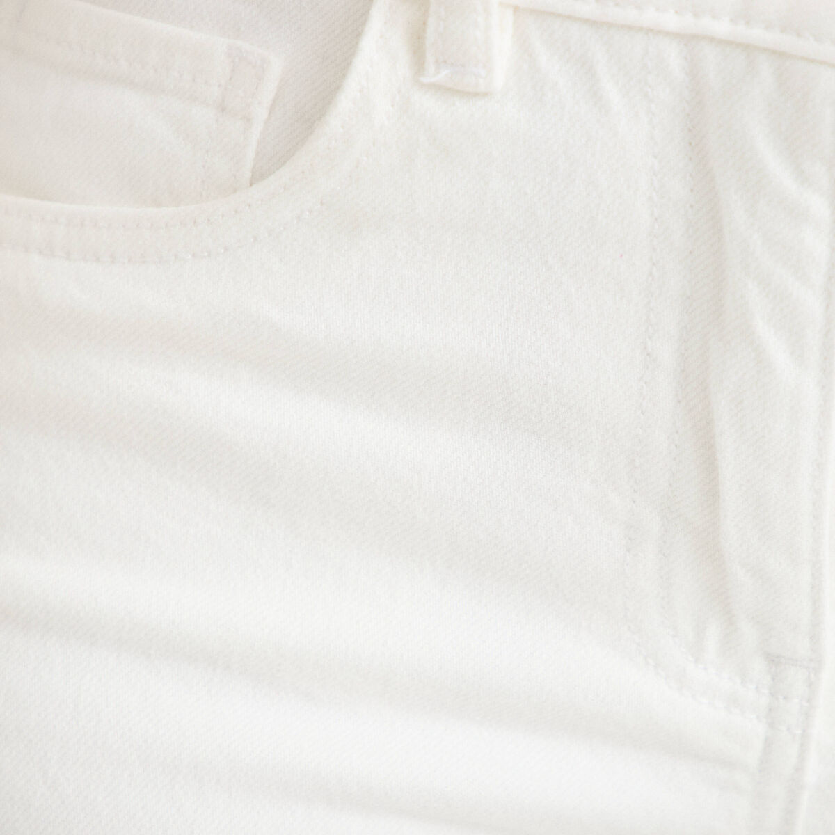 Jean wide leg cropped taille haute denim blanc femme