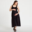 Robe longue &eacute;vas&eacute;e bi-mati&egrave;re noir femme