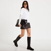 Jupe avec ceinture amovible gris femme