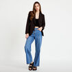 Crop top c&ocirc;tel&eacute; noir femme