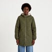 Parka r&eacute;versible effet polaire vert kaki femme