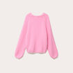 Pull ample col rond manches longues rose femme