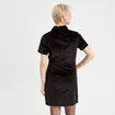 Robe cintr&eacute;e boutonn&eacute;e velours noir femme