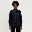 Chemise en jean brod&eacute;e denim brut femme