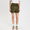 Short taille haute en velours vert kaki femme