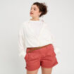 Short chino ceintur&eacute; vieux rose femme