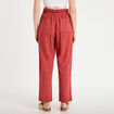Pantalon droit 7/8&egrave;me taille haute vieux rose femme