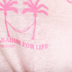 T-shirt droit cropped manches courtes rose clair femme
