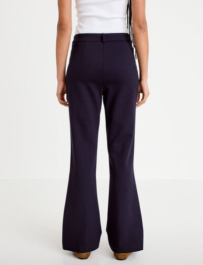 Pantalon bootcut taille standard bleu marine femme