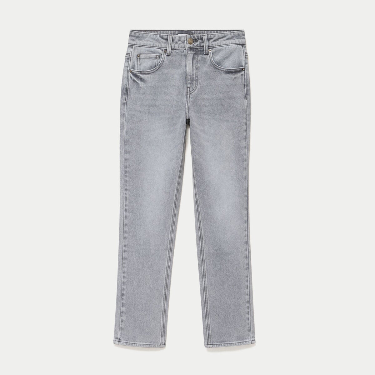 Jean taille standard denim gris femme