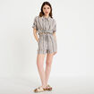 Short regular contenant du lin blanc femme
