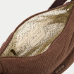 Sac banane velours c&ocirc;tel&eacute; marron femme