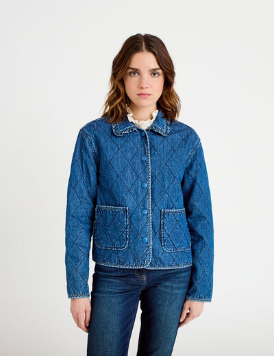 Veste en jean manches longues denim stone femme