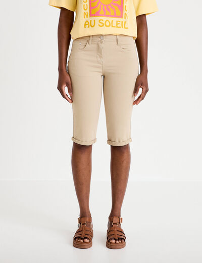 Pantacourt taupe femme