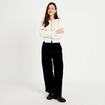Pantalon chino en velours noir femme