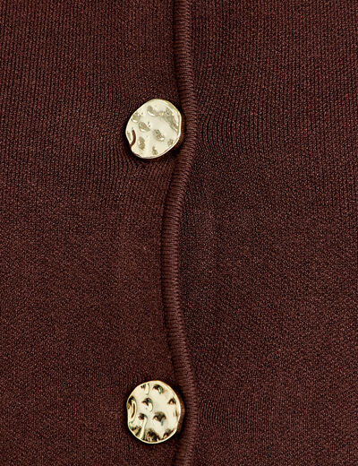 Gilet sans manches cropped marron fonc&eacute; femme